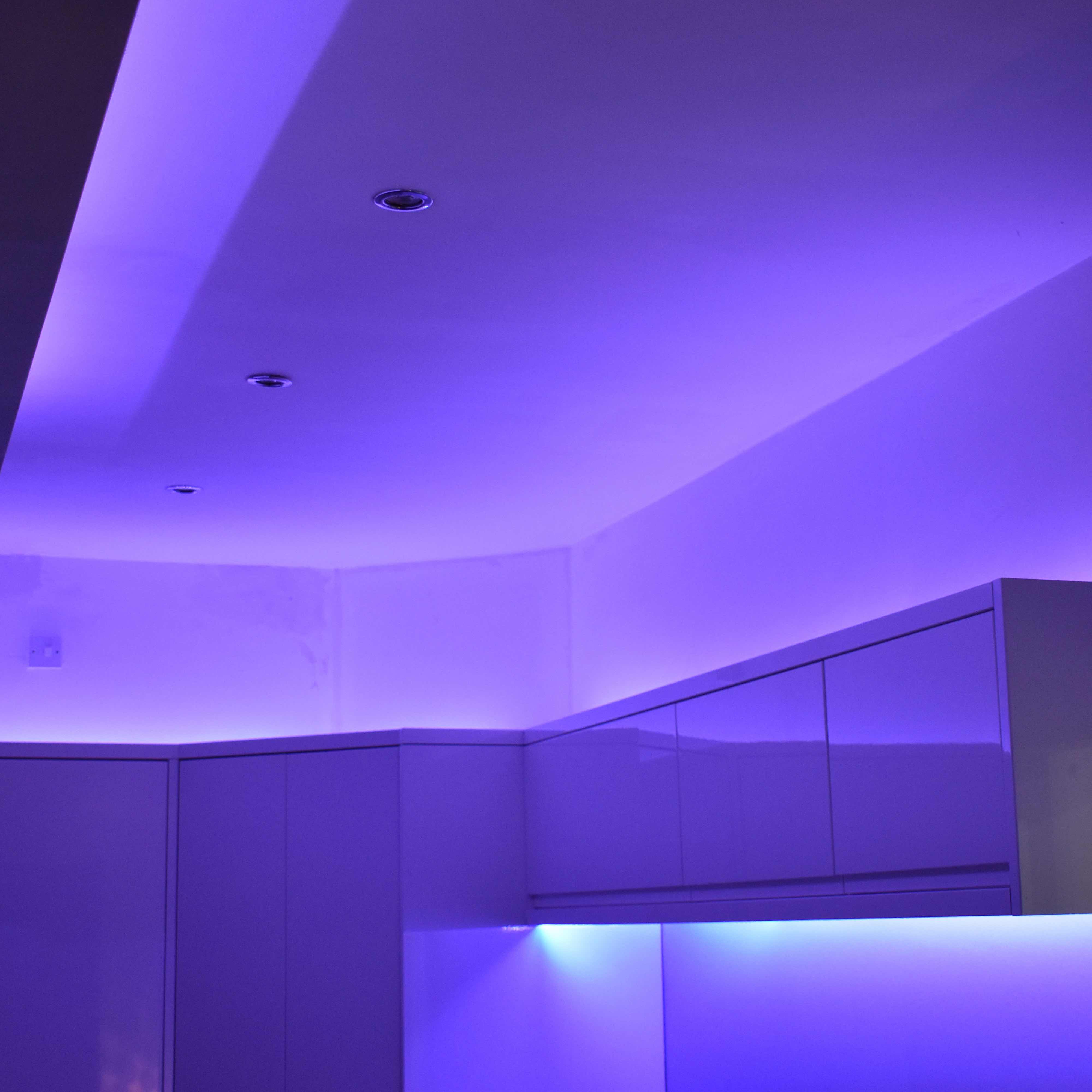 LED lights on in the Kitchen